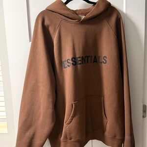 XL Fear of God Essentials Hoodie - Brown